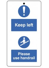 Keep to the Left & Use the Handrail - Double Sided Tags (Pack of 10)