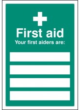 First Aiders Are - Adapt-a-Sign (Space for 4)