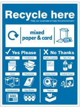 Paper & Cardboard - WRAP Recycle Here Sign
